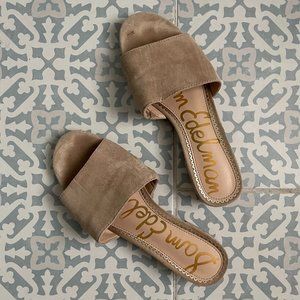 Sam Edelman Nude Suede Slides